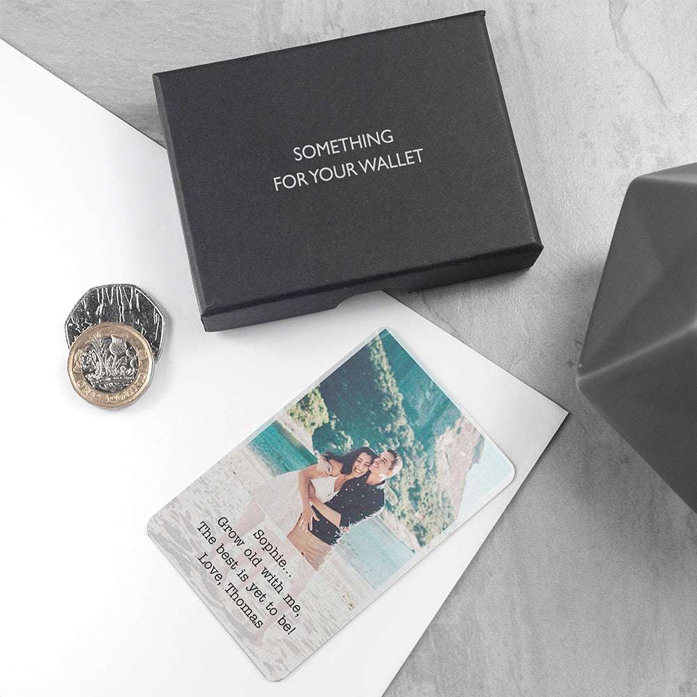 Personalised Moment in Time Metal Wallet Keepsake