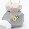Personalised Personalised Monogram Gold Birthstone Crystal and Disc