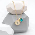 Personalised Personalised Monogram Gold Birthstone Crystal and Disc