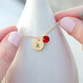 Personalised Personalised Monogram Gold Birthstone Crystal and Disc
