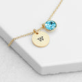 Personalised Personalised Monogram Gold Birthstone Crystal and Disc