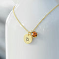 Personalised Personalised Monogram Gold Birthstone Crystal and Disc