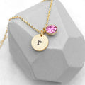 Personalised Personalised Monogram Gold Birthstone Crystal and Disc
