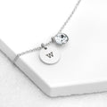 Personalised Personalised Monogram Silver Birthstone Crystal and Disc