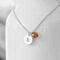 Personalised Personalised Monogram Silver Birthstone Crystal and Disc