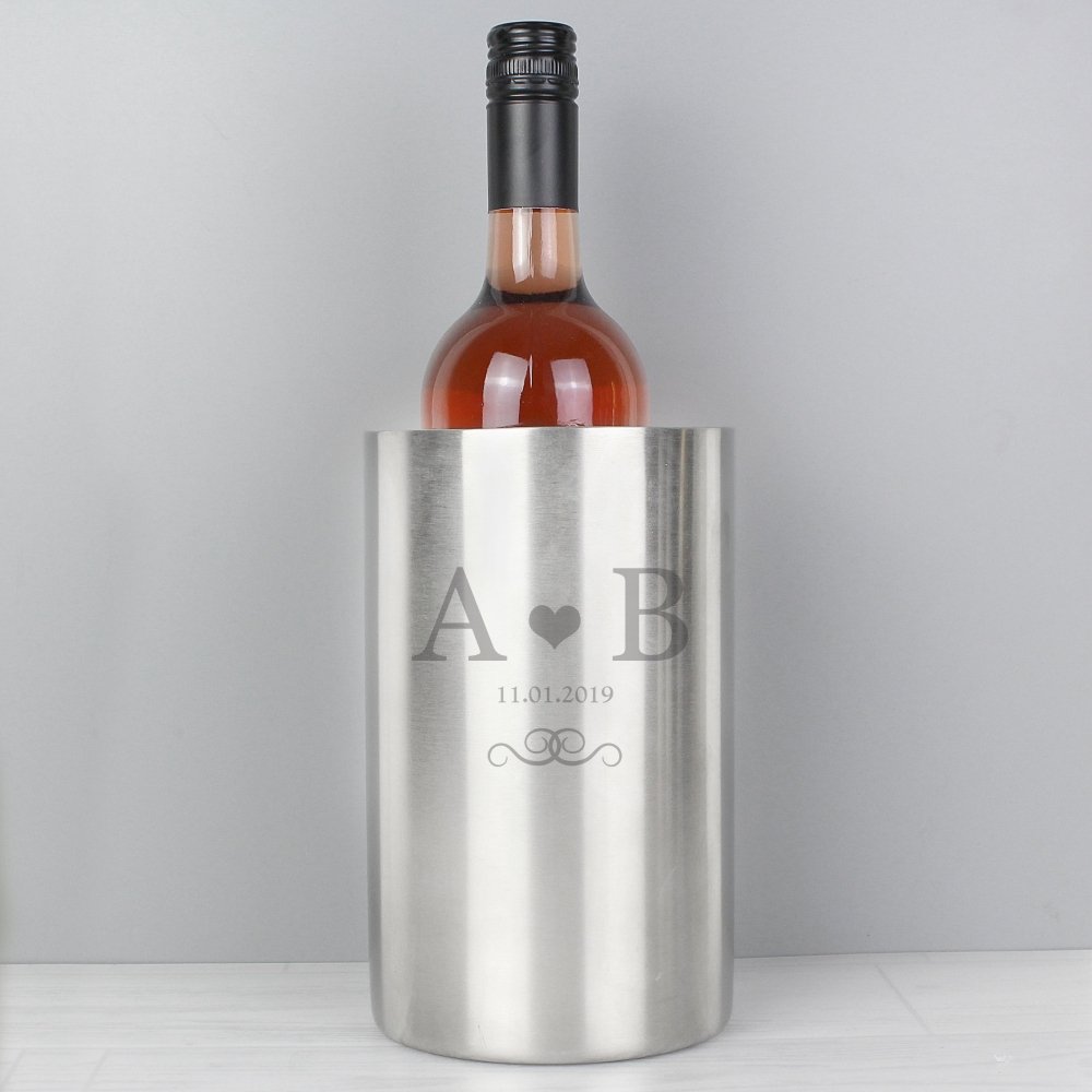 Personalised Monogram Stainless Steel Wine Cooler