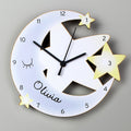 Personalised Moon And Stars Shape Wooden Clock