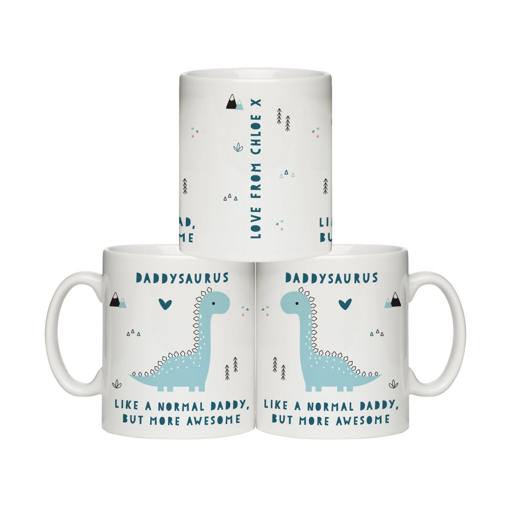 Personalised More Awesome Blue Dinosaur Mug