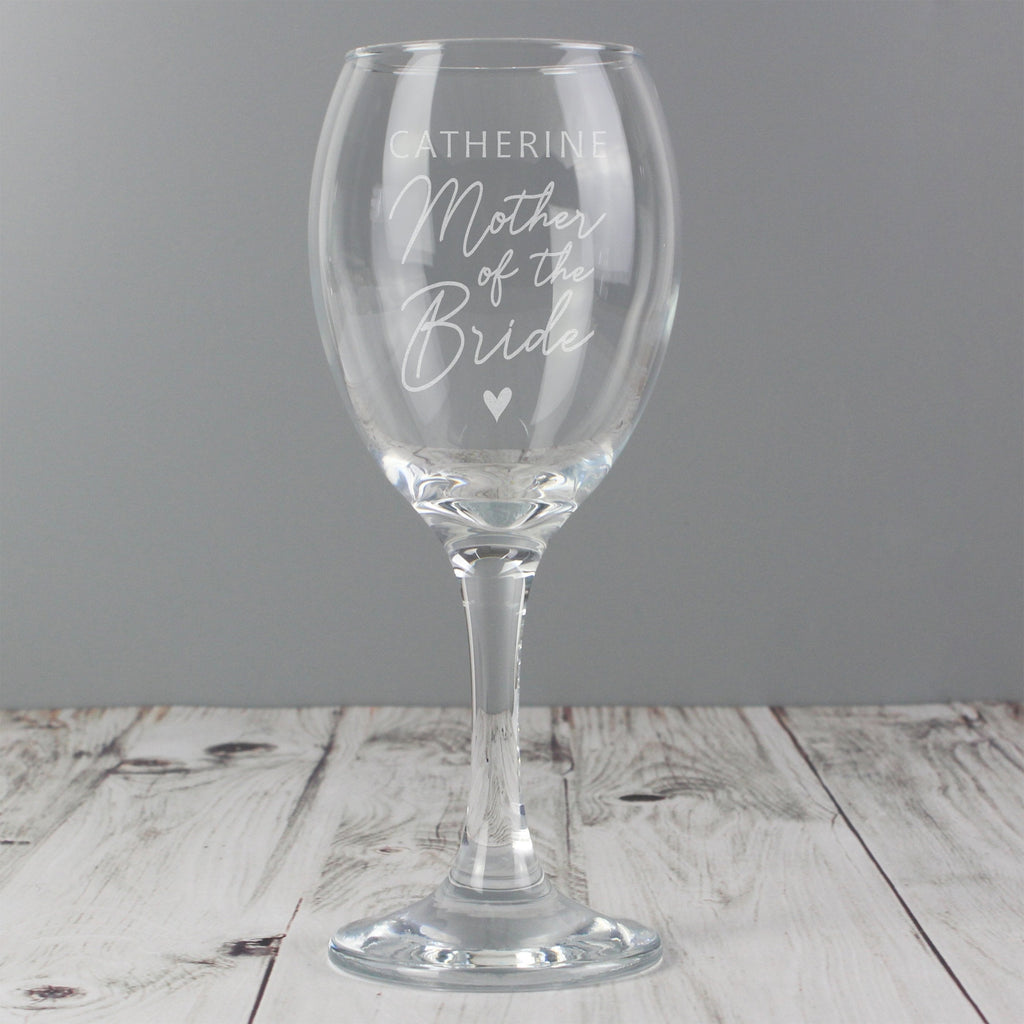 Personalised Mother Of The Bride Wine Glass