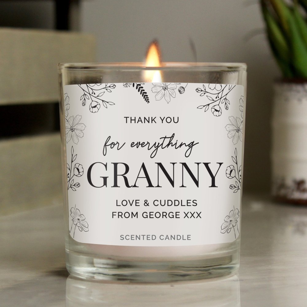 Personalised Mothers Day Floral Jar Candle