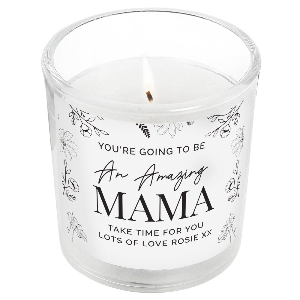 Personalised Mothers Day Floral Jar Candle