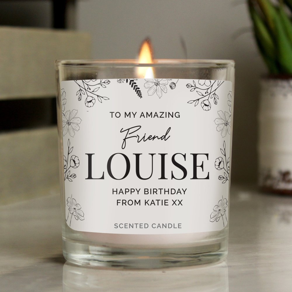 Personalised Mothers Day Floral Jar Candle