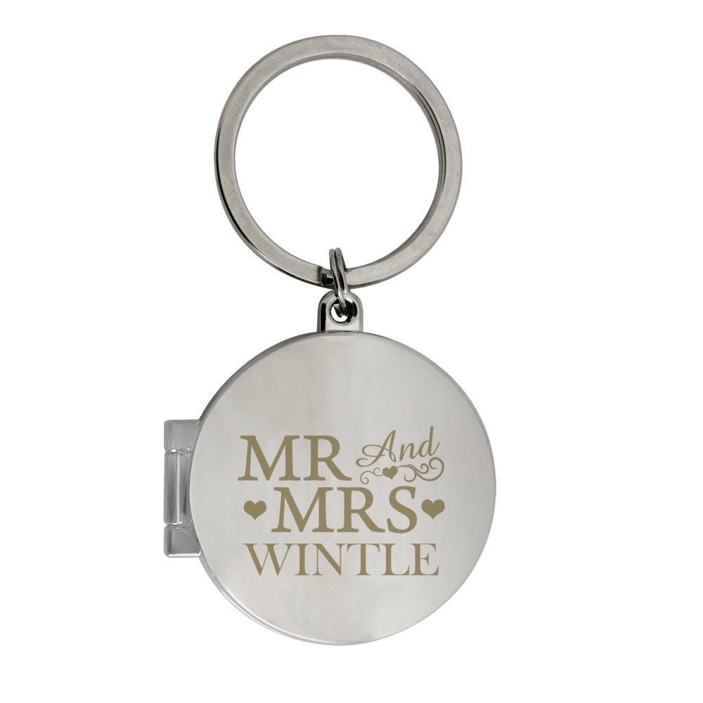 Personalised Mr And Mrs Photo Keyring