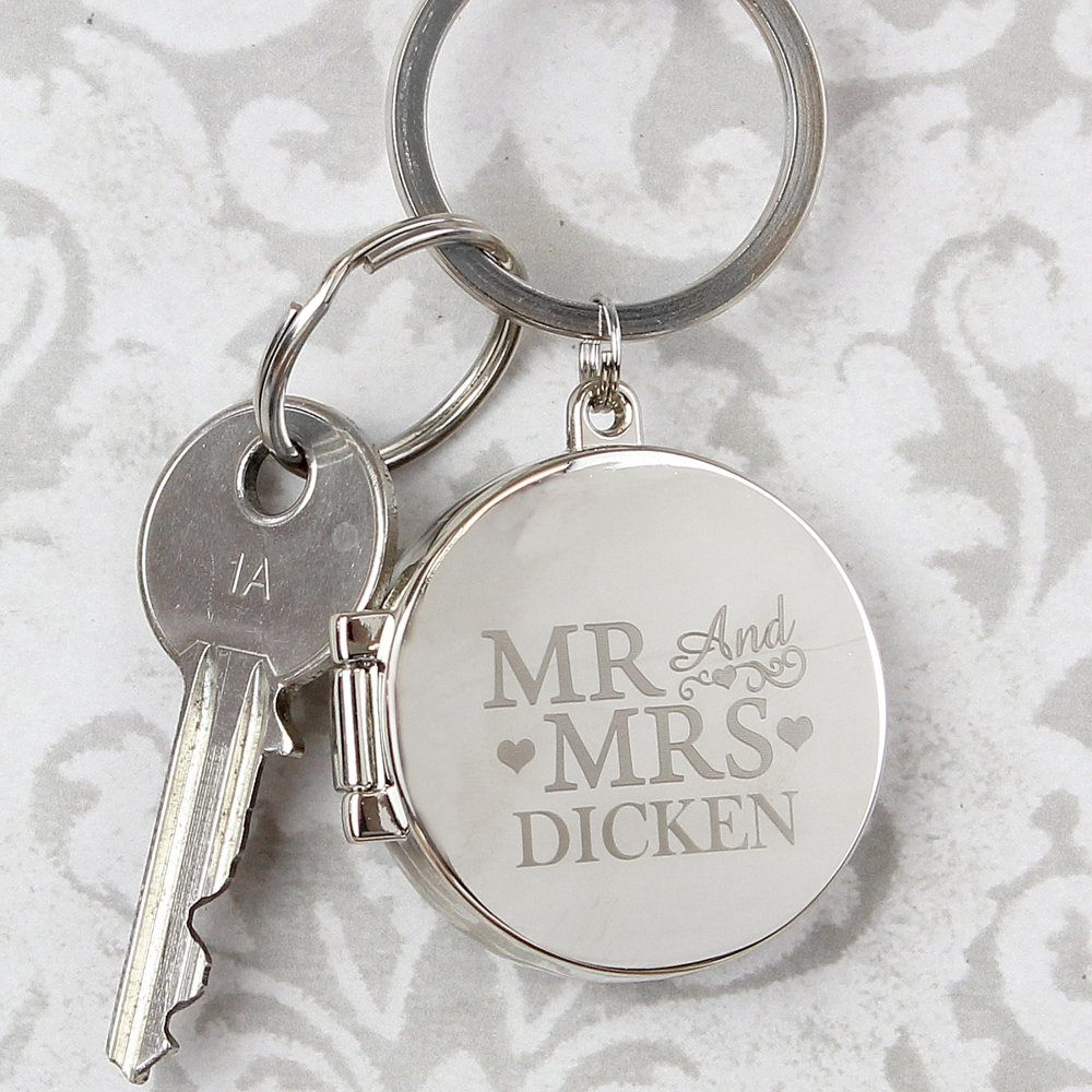 Personalised Mr And Mrs Photo Keyring