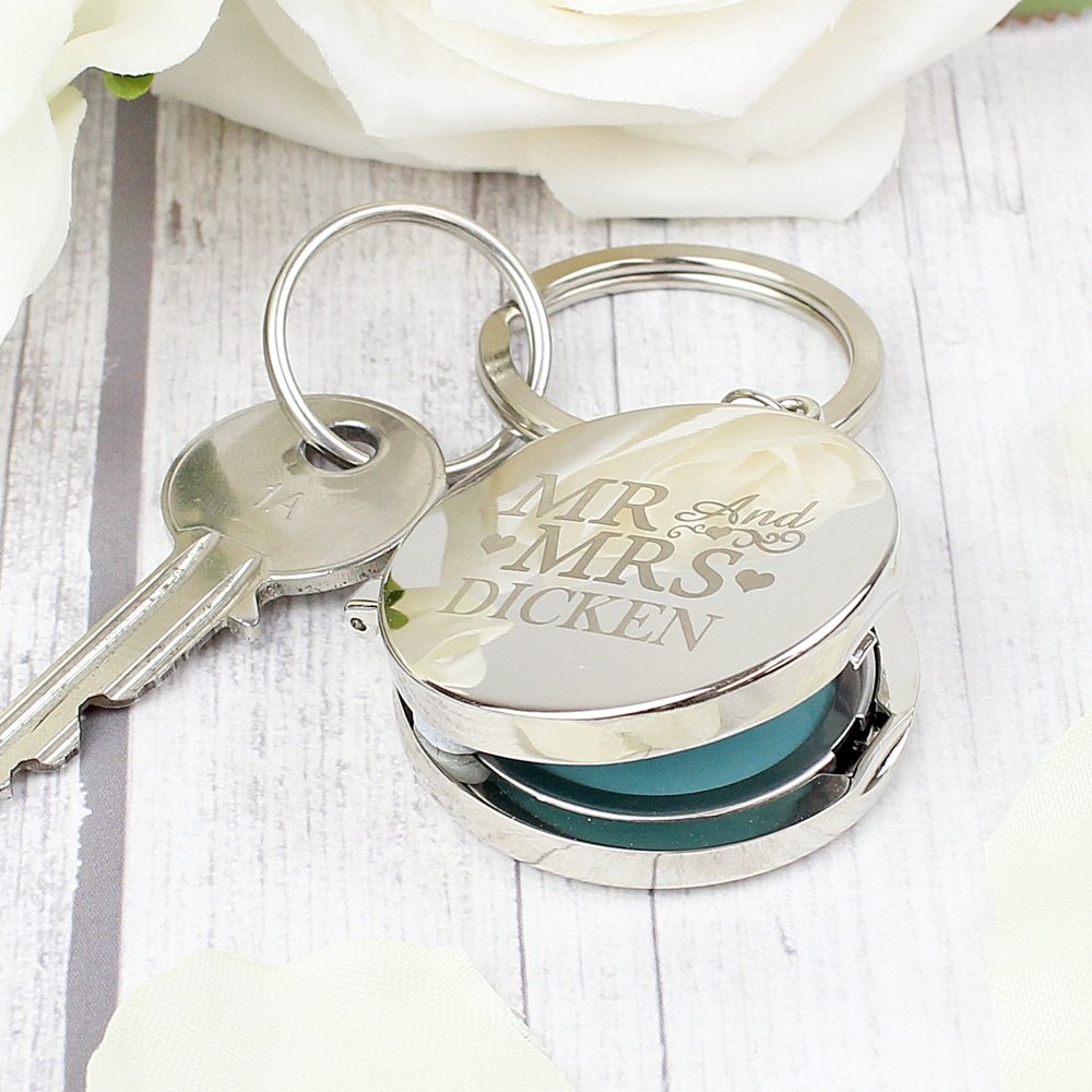 Personalised Mr And Mrs Photo Keyring
