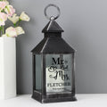 Personalised Mr And Mrs Rustic Black Lantern