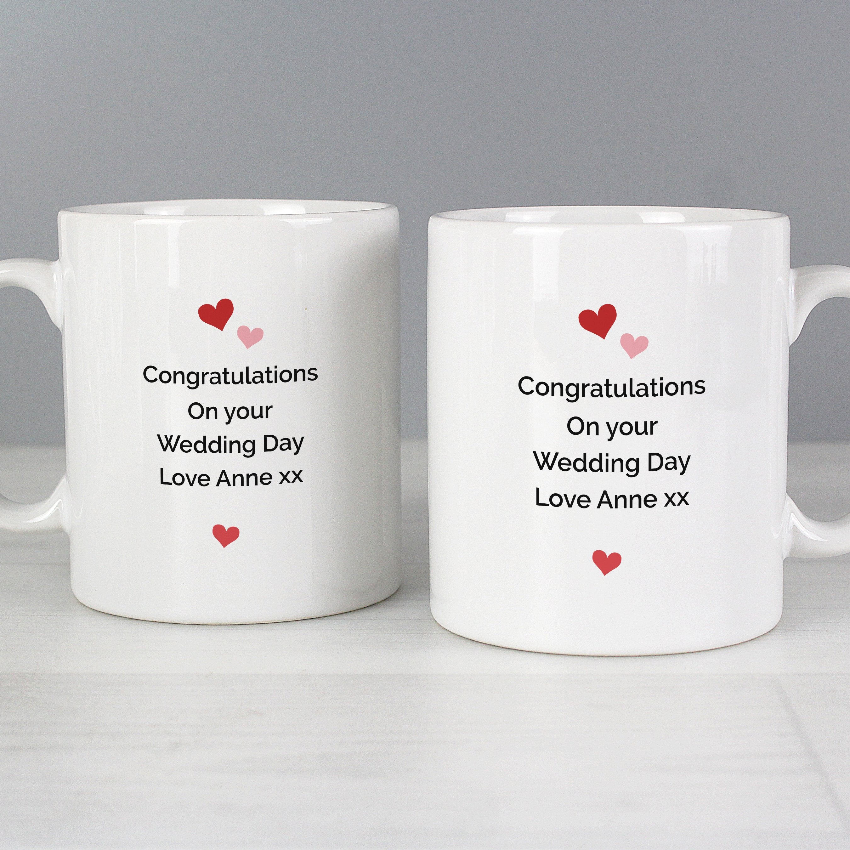 Personalised Mr And Mrs Valentine's Day Confetti Hearts Mug Set