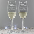 Personalised Mr & Mrs Pair Of Flutes