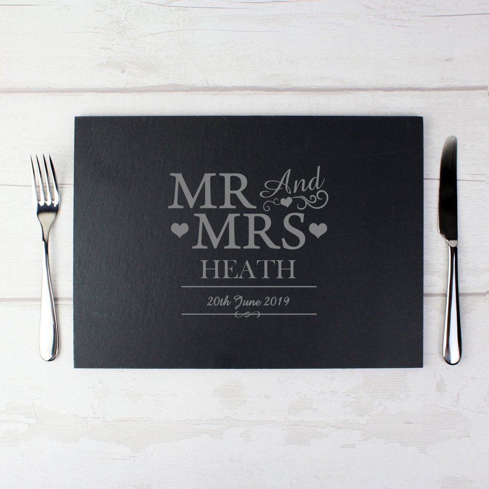 Personalised Mr & Mrs Slate Placemat