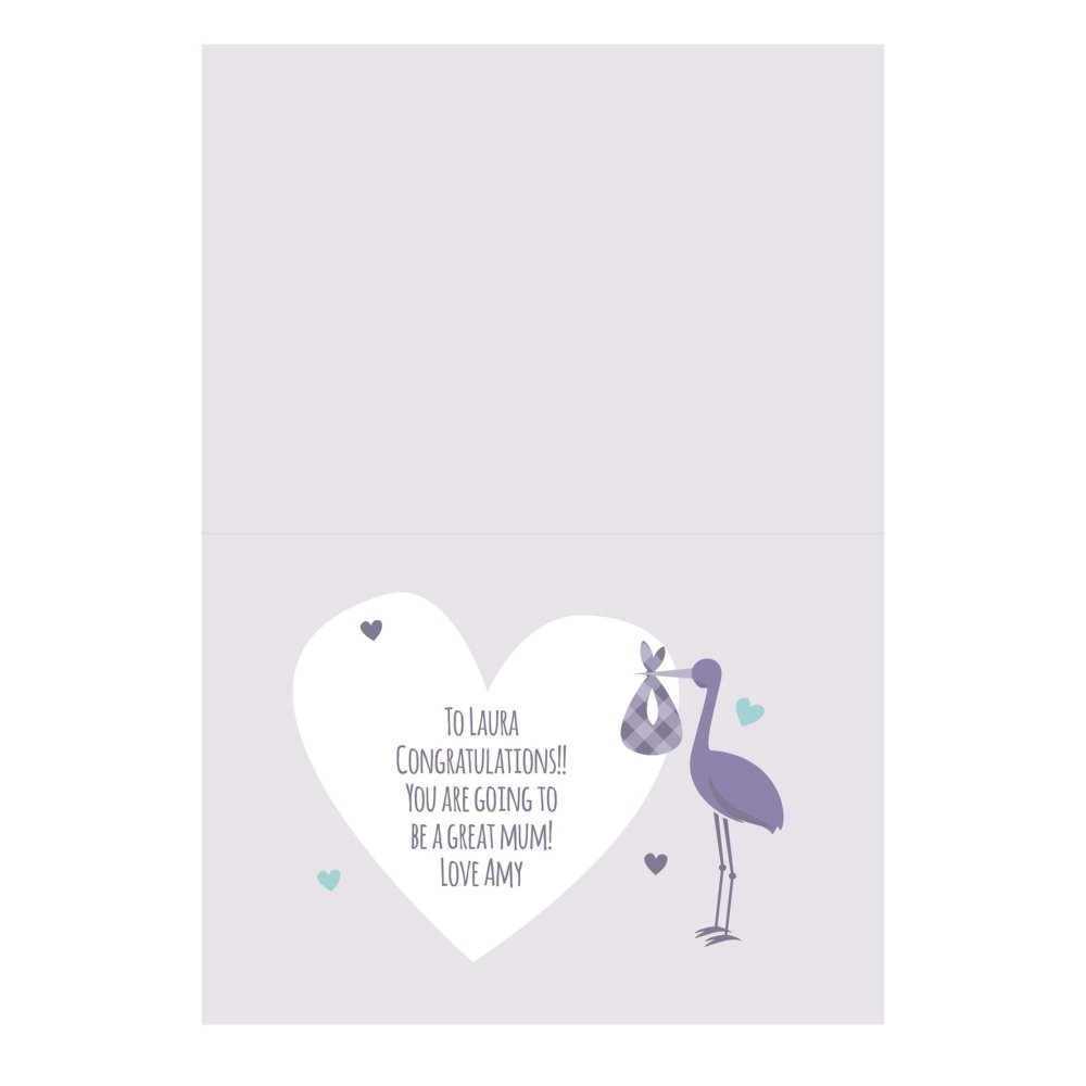Personalised Mum To Be Stork Card