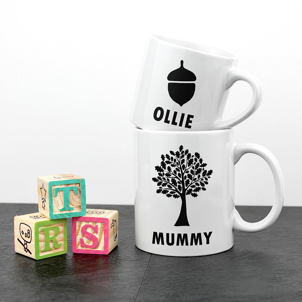 Personalised Personalised Mummy & Me Acorn Mugs