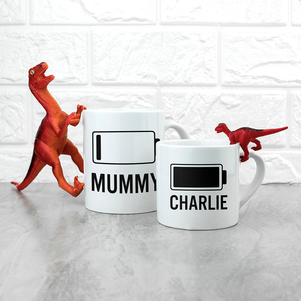 Personalised Personalised Mummy & Me Low Battery Mugs