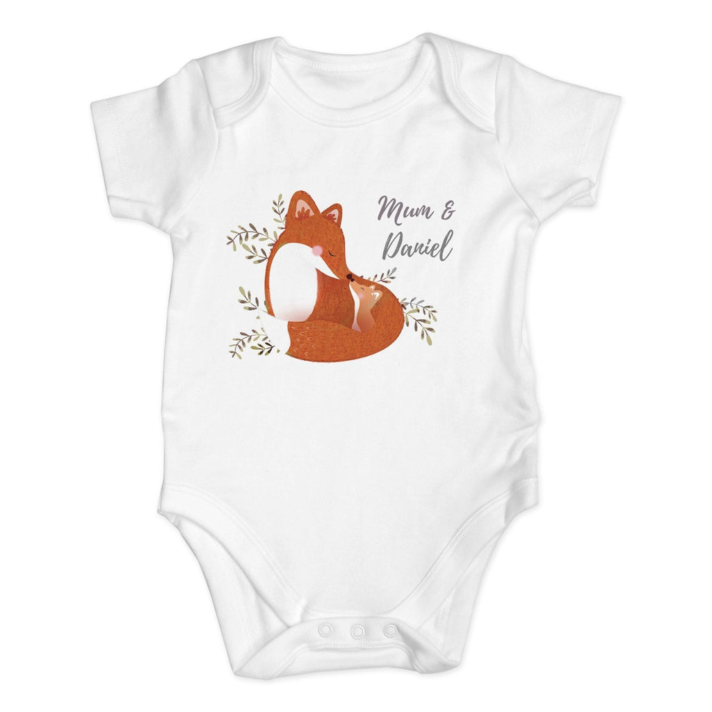 Personalised Mummy And Me Fox 0-3 Months Baby Vest