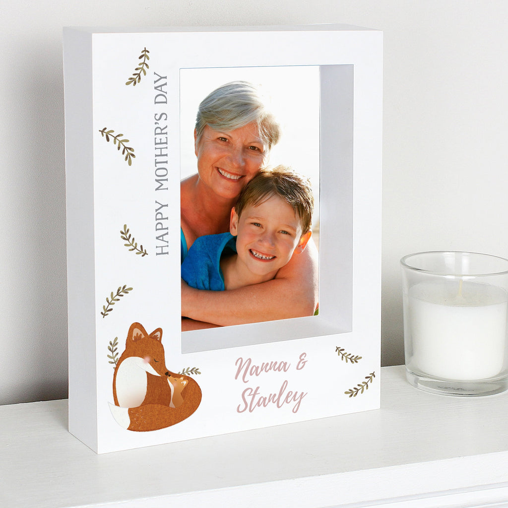 Personalised Mummy And Me Fox 5x7 Inch Box Photo Frame