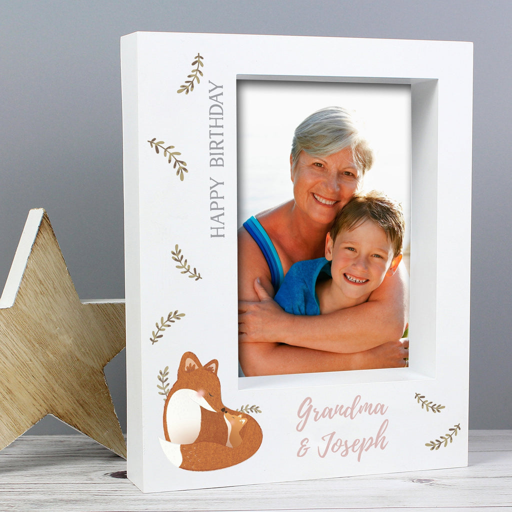 Personalised Mummy And Me Fox 5x7 Inch Box Photo Frame