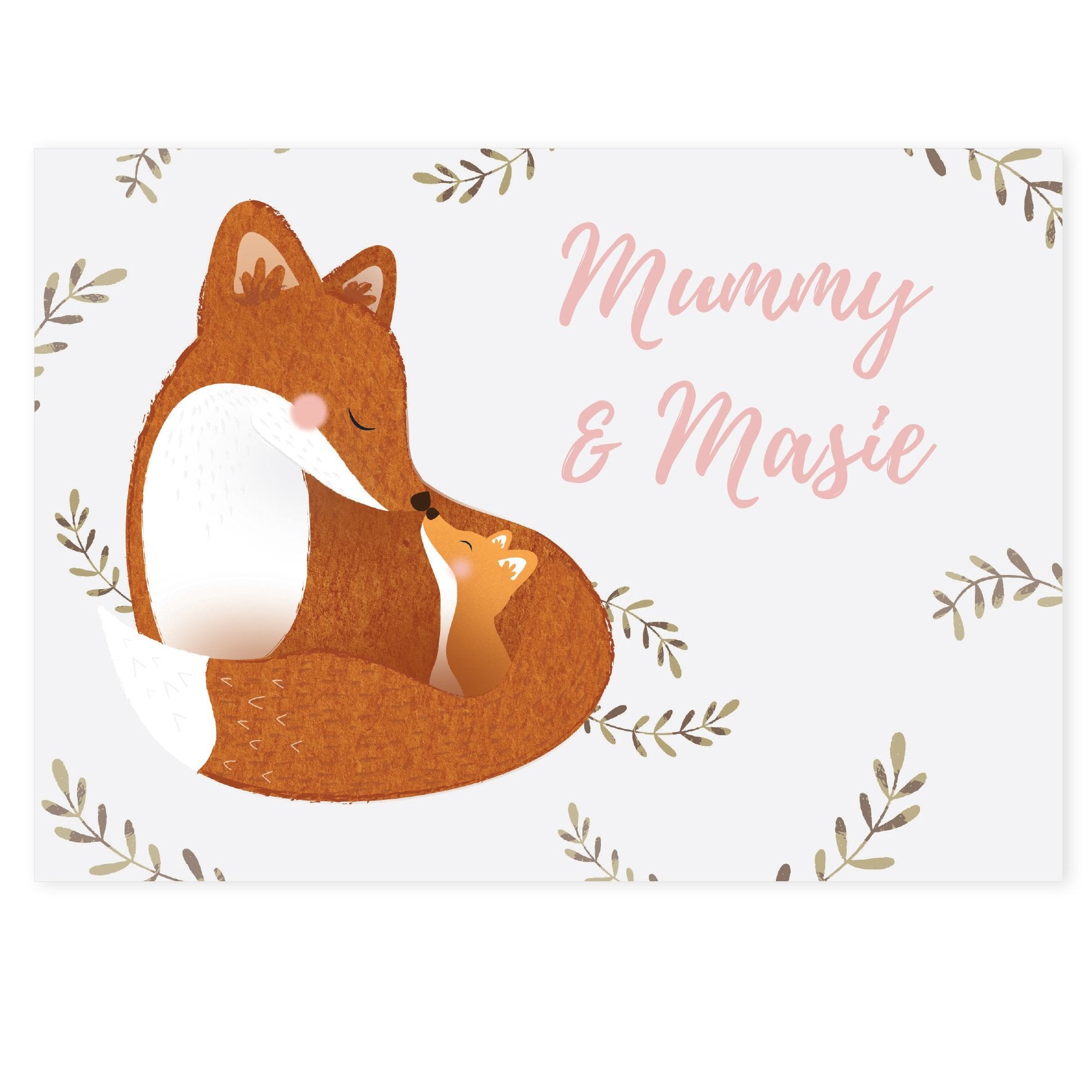 Personalised Mummy And Me Fox Card
