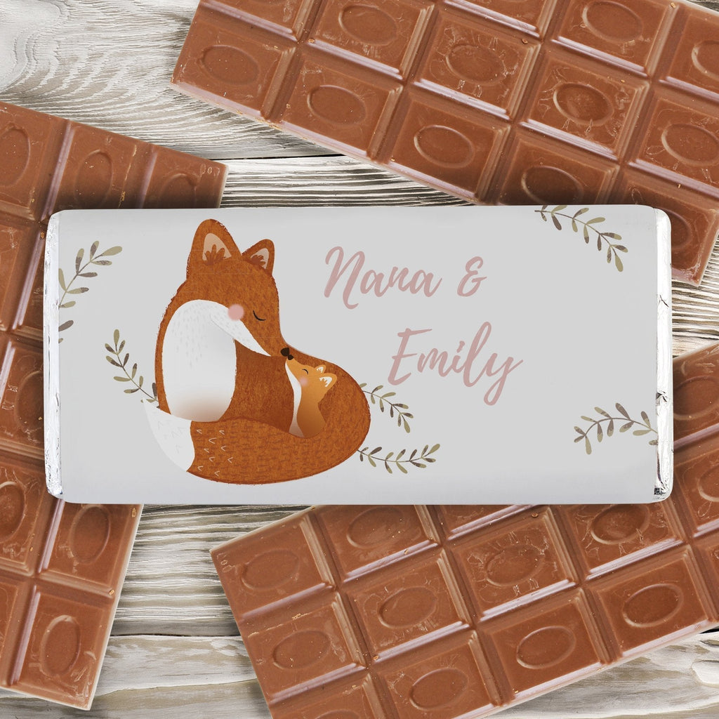 Personalised Mummy And Me Fox Chocolate Bar