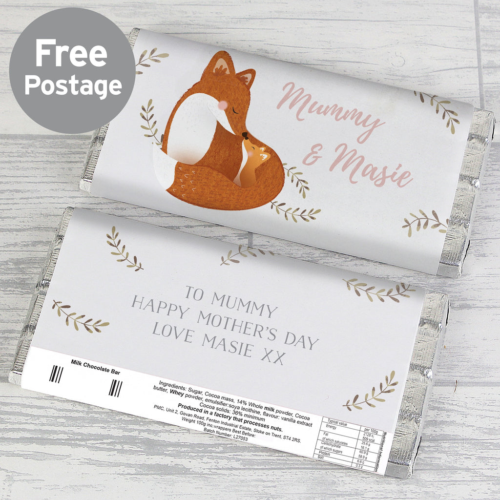 Personalised Mummy And Me Fox Chocolate Bar
