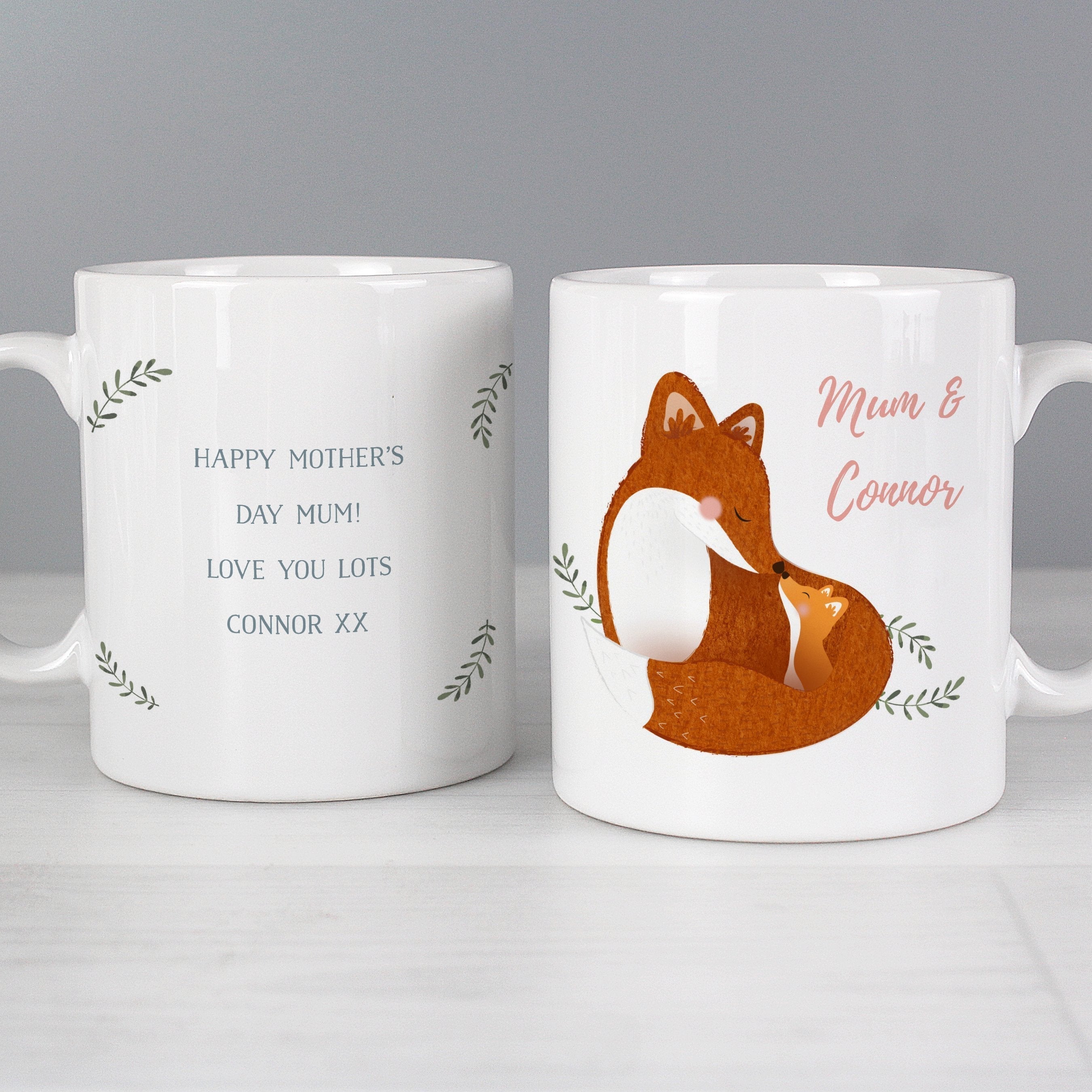 Personalised Mummy And Me Fox Mug