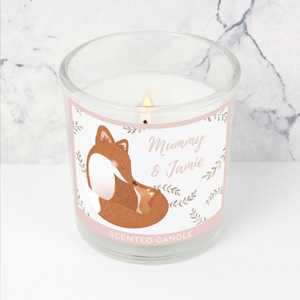 Personalised Mummy And Me Fox Scented Jar Candle