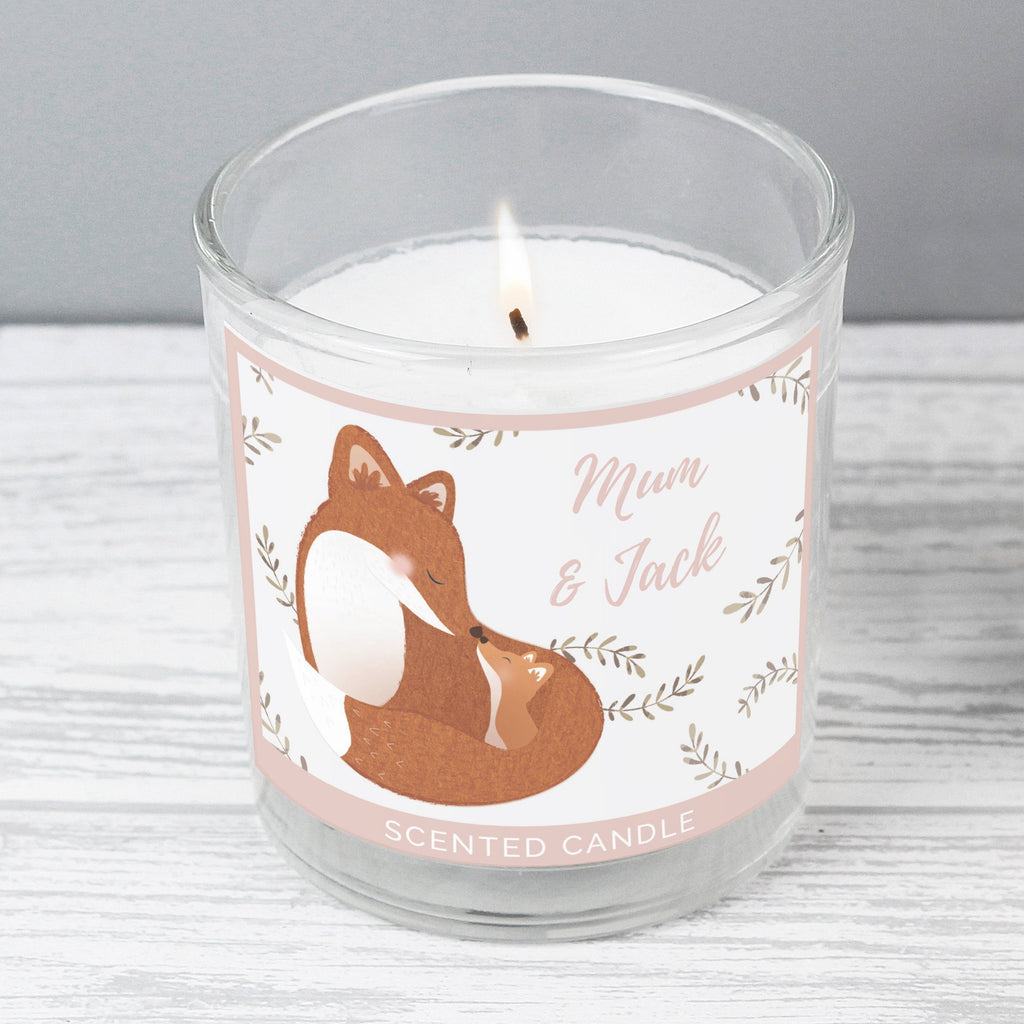 Personalised Mummy And Me Fox Scented Jar Candle