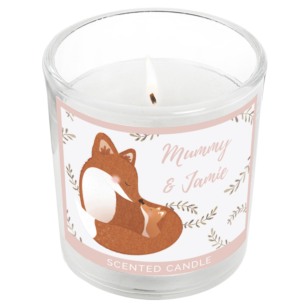 Personalised Mummy And Me Fox Scented Jar Candle