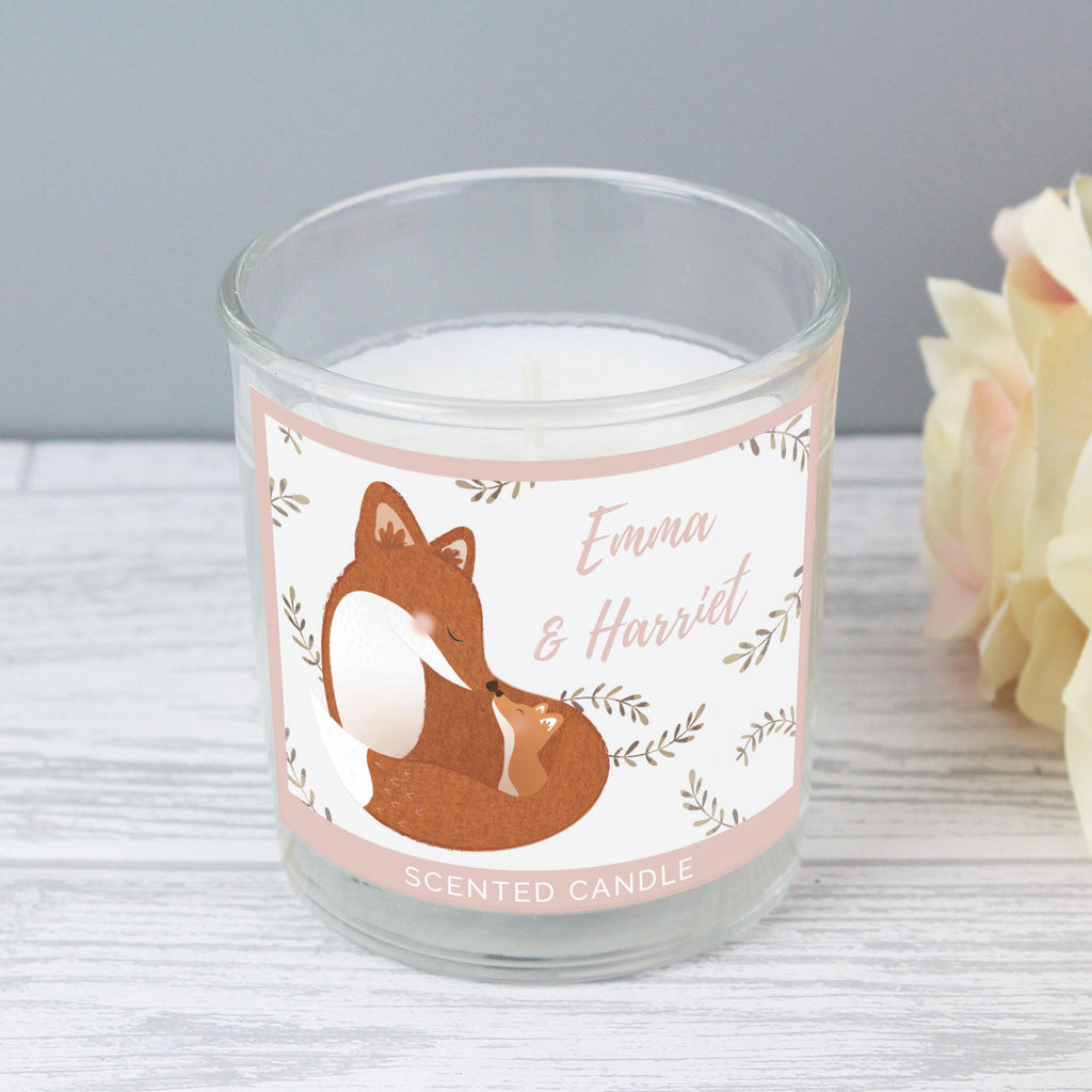 Personalised Mummy And Me Fox Scented Jar Candle