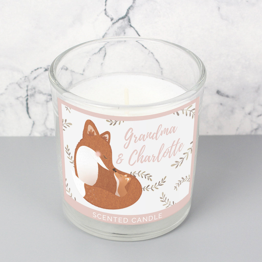 Personalised Mummy And Me Fox Scented Jar Candle