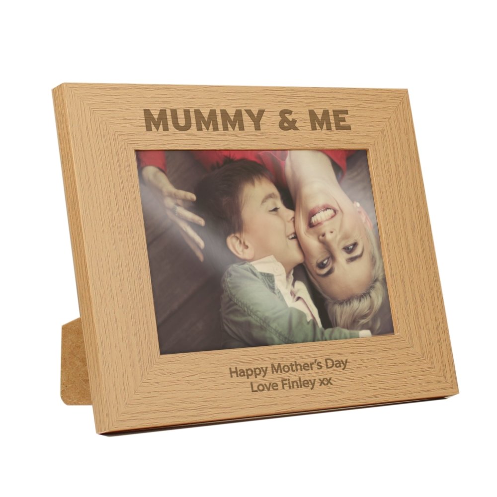 Personalised Mummy & Me 7x5 Inch Landscape Wooden Photo Frame