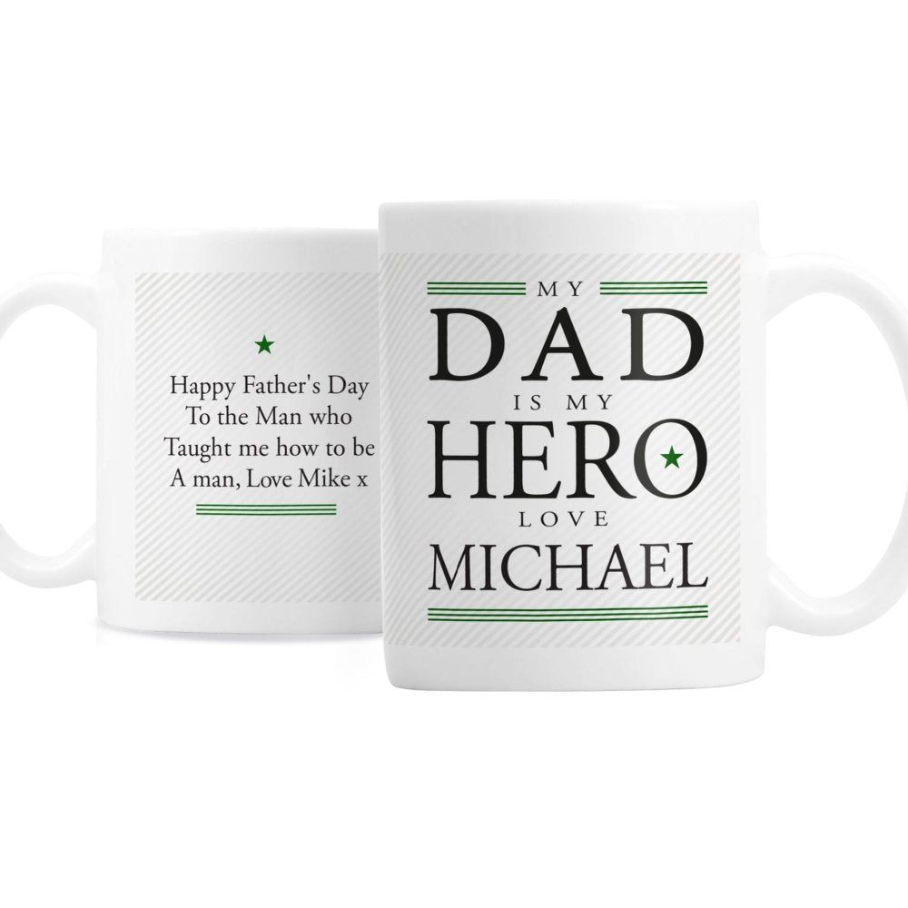 Personalised My Dad Is My Hero Mug