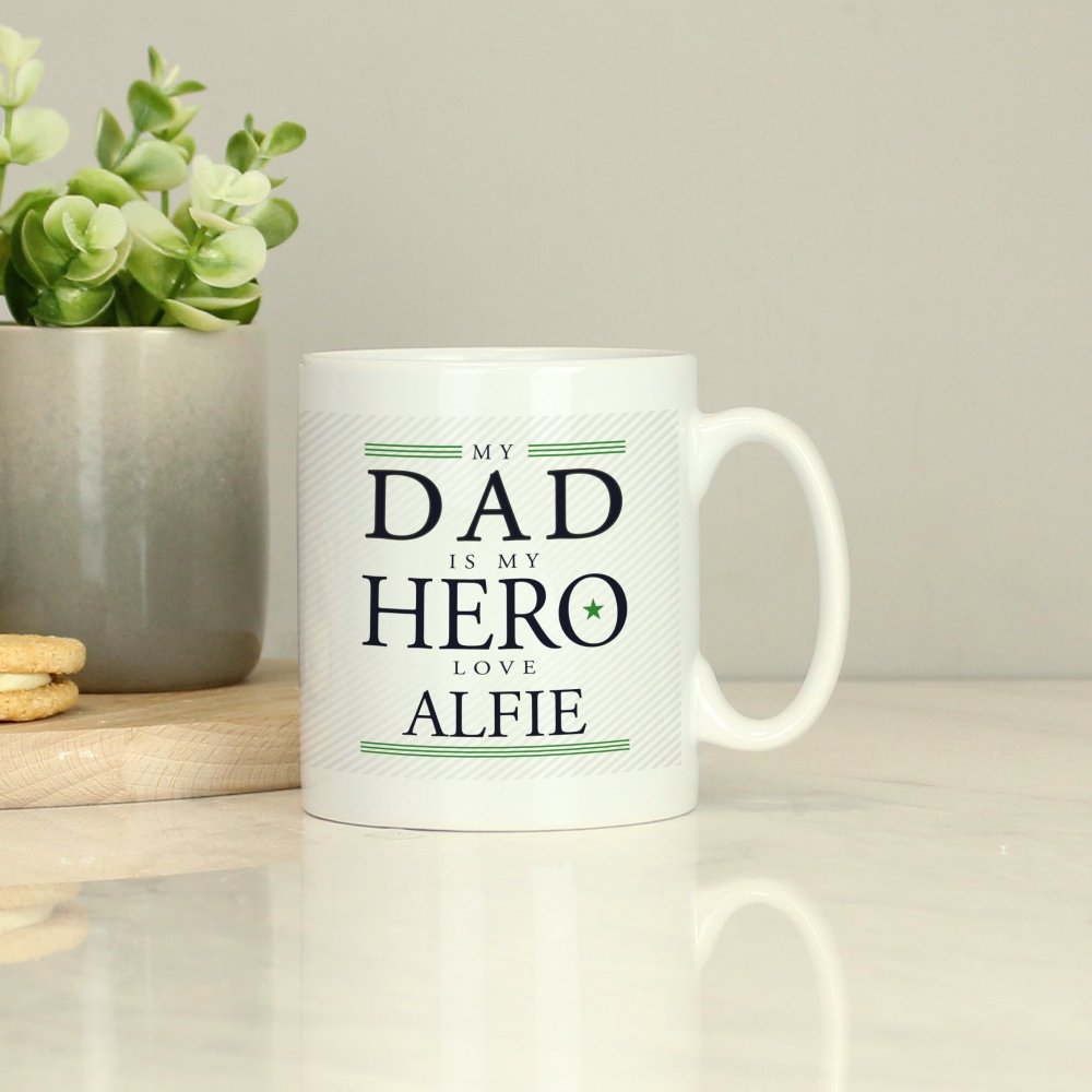 Personalised My Dad Is My Hero Mug