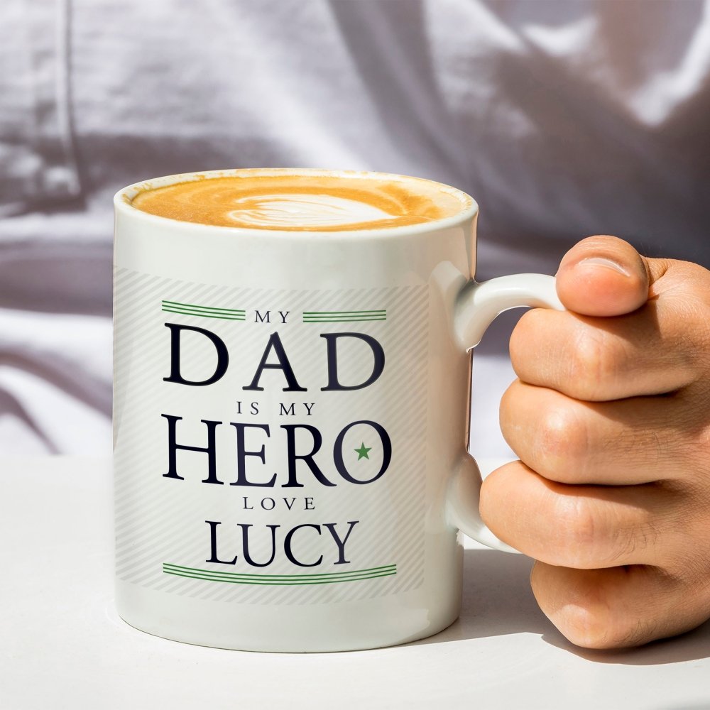 Personalised My Dad Is My Hero Mug
