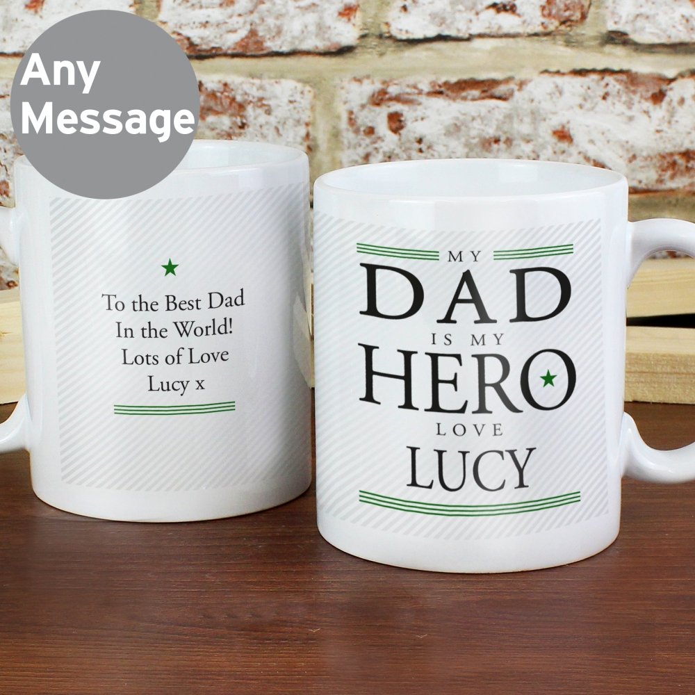 Personalised My Dad Is My Hero Mug
