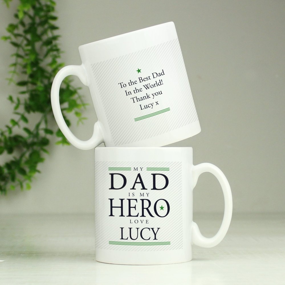 Personalised My Dad Is My Hero Mug