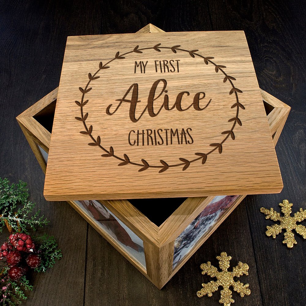 Personalised My First Christmas Memory Photo Cube