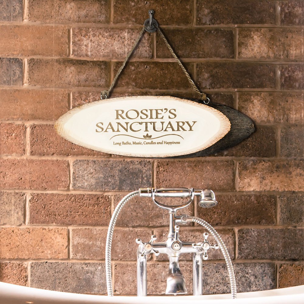 Personalised My Sanctuary Wooden Decorative Sign