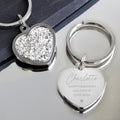 Personalised Name And Message Diamante Heart Keyring