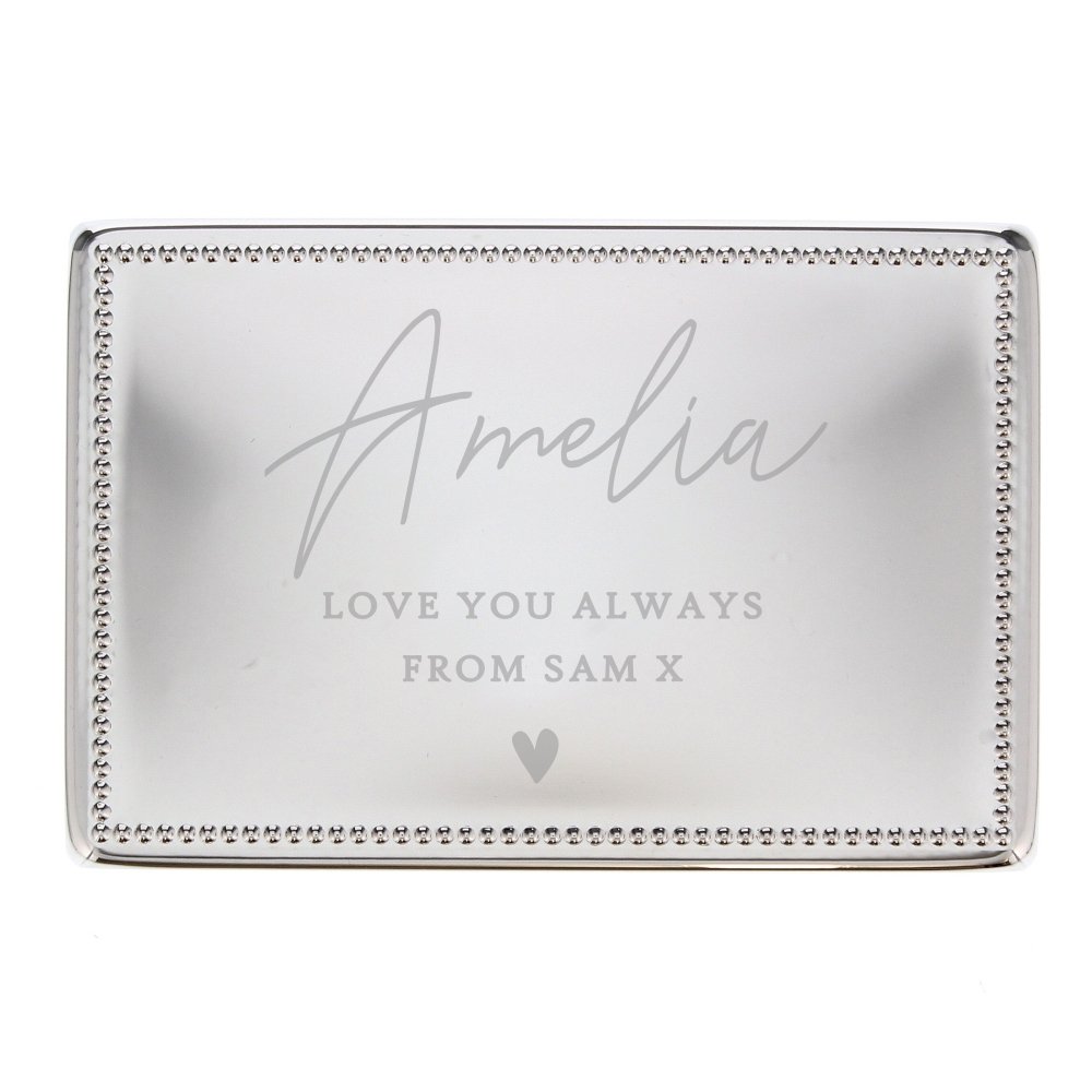 Personalised Name And Message Rectangular Jewellery Box