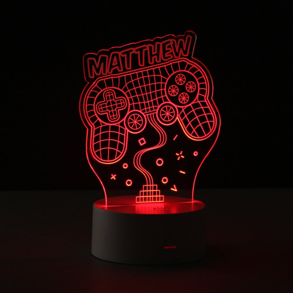 Personalised Name Gaming LED Colour Changing Night Light