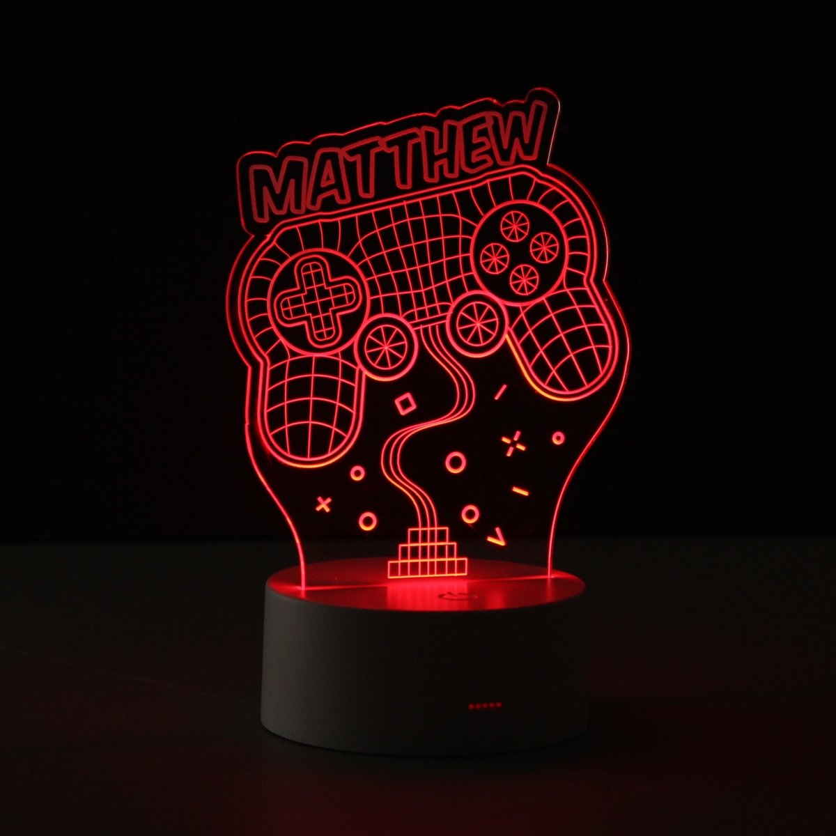 Personalised Name Gaming LED Colour Changing Night Light